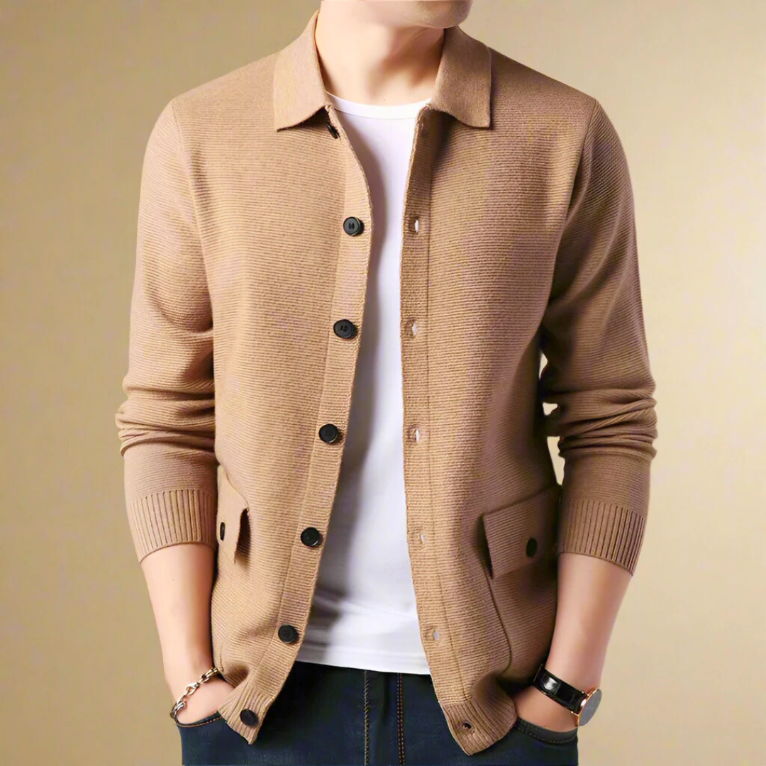 Chenille Turn-Down Collar Jacket