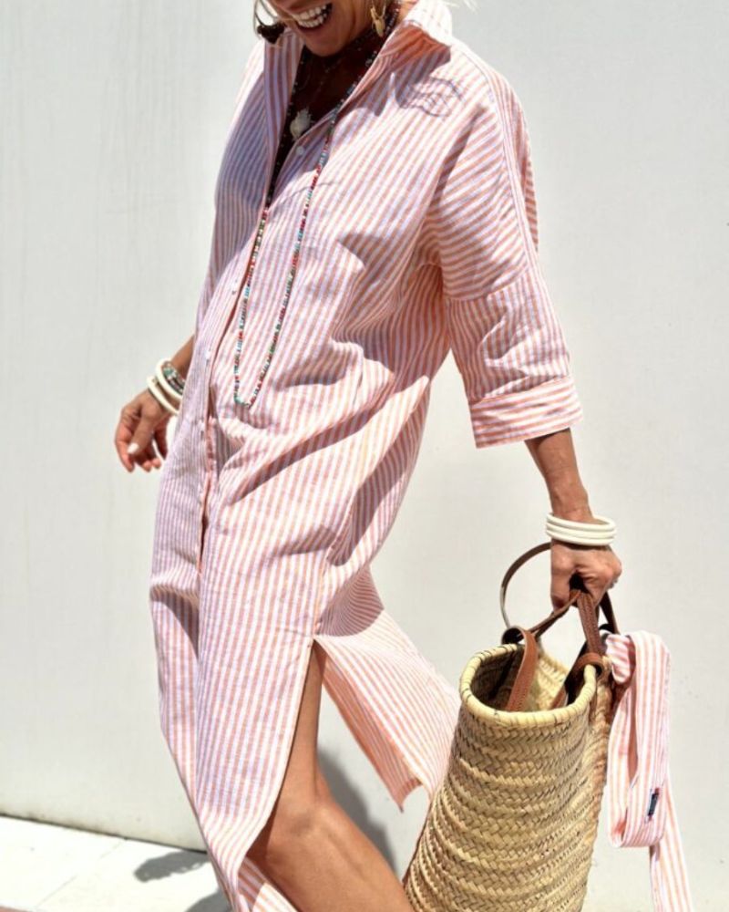 Classic Striped Shirt Dress