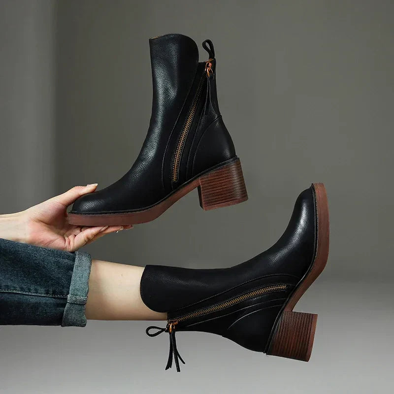 Elegant Leather Ankle Boots