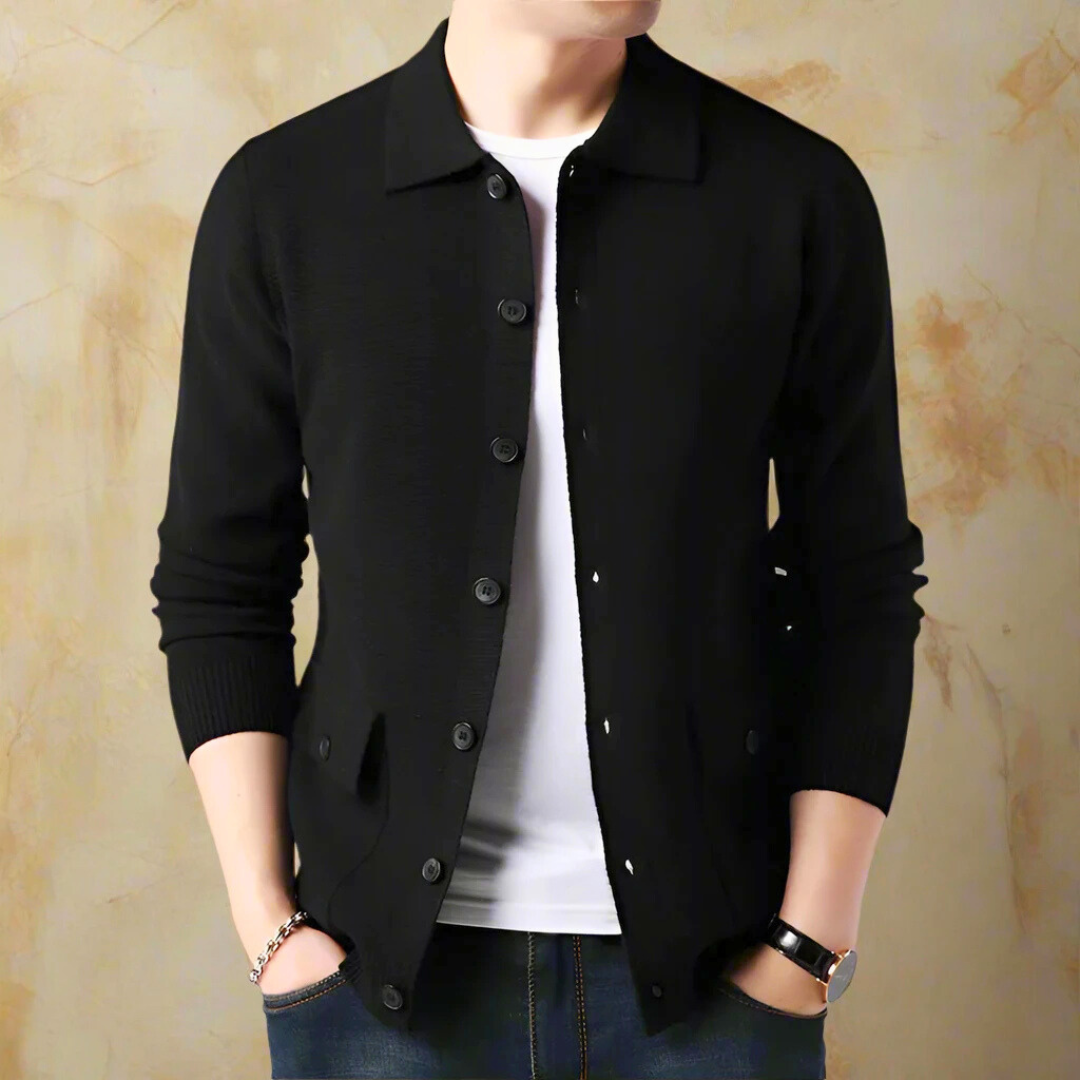 Chenille Turn-Down Collar Jacket