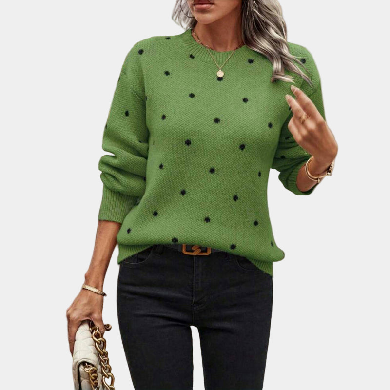 Elegant Dot Knit Sweater