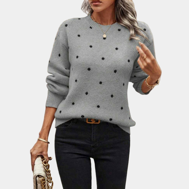 Elegant Dot Knit Sweater